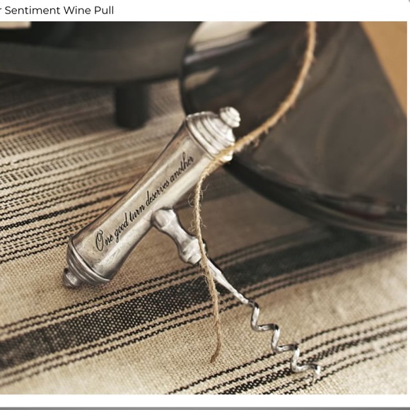 Pottery Barn Antique Silver Sentiment Wine Pull🍷 - Picture 4 of 4